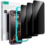 ESR 3 Pack for iPhone 16 Pro Max Privacy Tempered Glass, Anti-Spy Screen Protector Privacy Screen Guard with Easy Installation Tool, Micro-curved Edges, Case Friendly