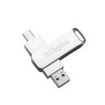 Digitek (DDUD 128G V3.2) Metal Body 128GB Storage 3.2V Dual Drive Flash Drive, USB-A & Type-C