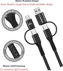 Stuffcool Quad 4in1 65W PD 2M 6 Feet Type C, Lightning cable for iPhones Macbook