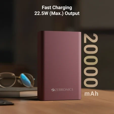 ZEBRONICS 20000 mAh 22.5 W Nano Power Bank