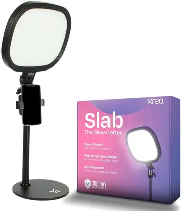 Kreo Slab Fill Light Video Light with Stand and Adjustable Temperature and Brightness Ring Flash  (Black)